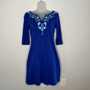 Hatley Women's Size Small Blue Knit Dress with Tulip Cuffs